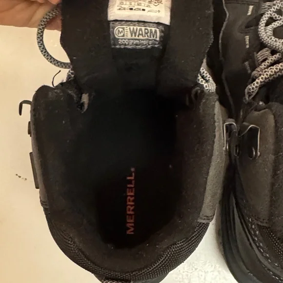 Merrell Black Hiking Boots with Gray Laces - Picture 8 of 9